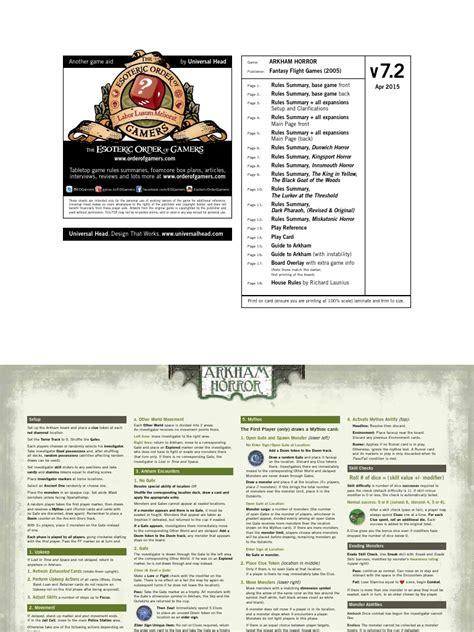 arkham horror rules|arkham horror rules pdf.